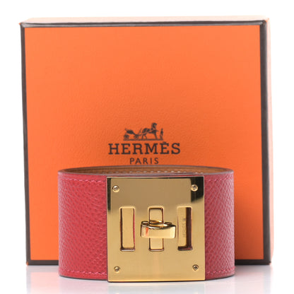 Hermes Epsom Kelly Dog Bracelet Rouge Casaque 6 of 6