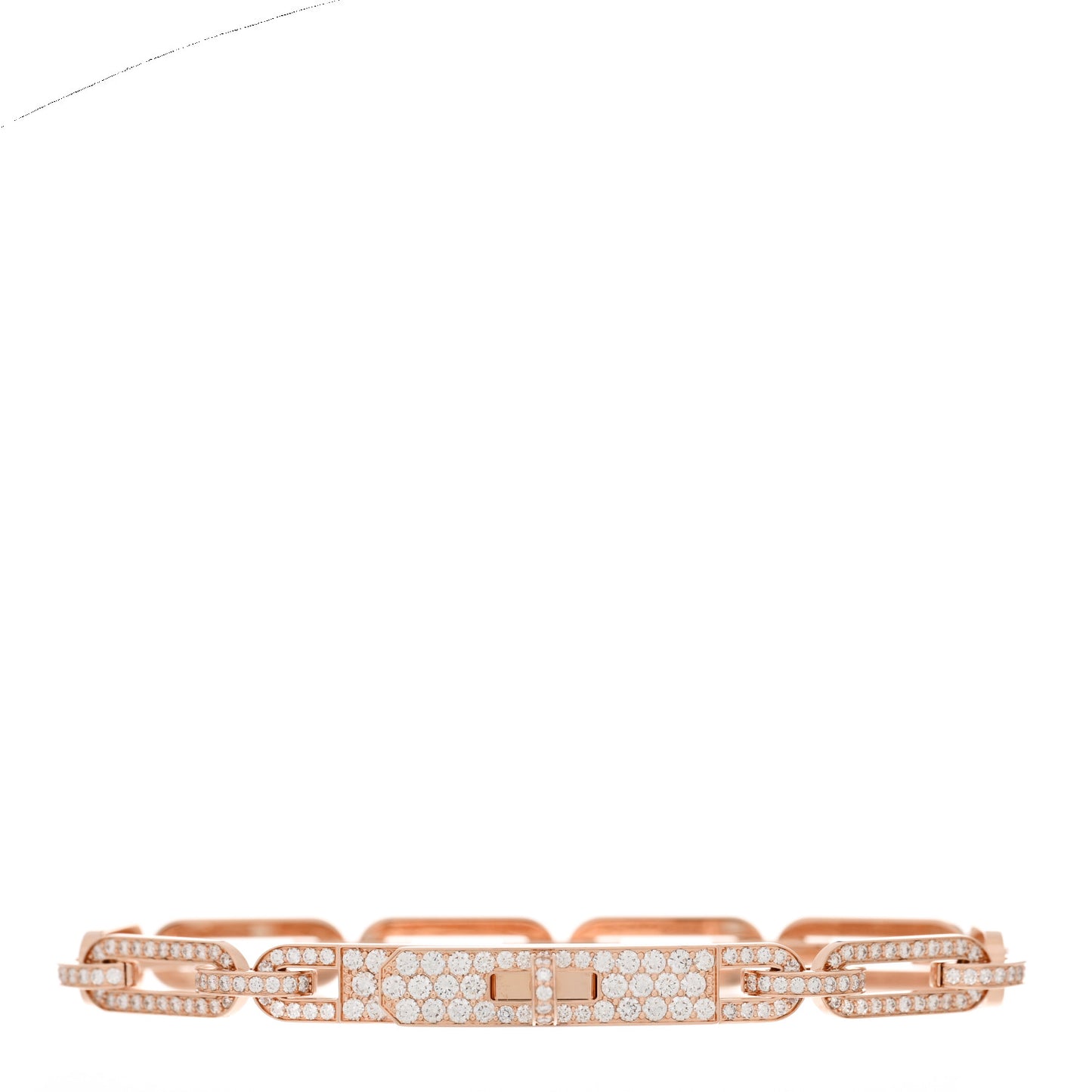 18K Rose Gold Diamond Full Pave PM Kelly Chaine Bracelet SH
