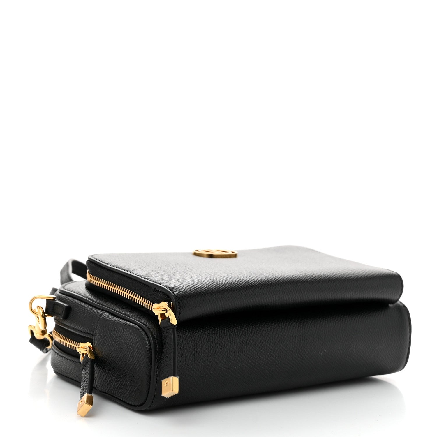 Christian Dior Grained Calfskin Caro Double Pouch Black 4 of 10