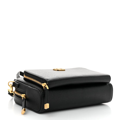 Christian Dior Grained Calfskin Caro Double Pouch Black 4 of 10