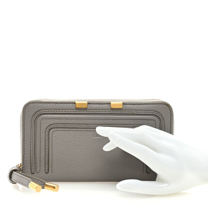 Chloe Calfskin Marcie Long Zip Around Wallet Cashmere Grey 2 of 6