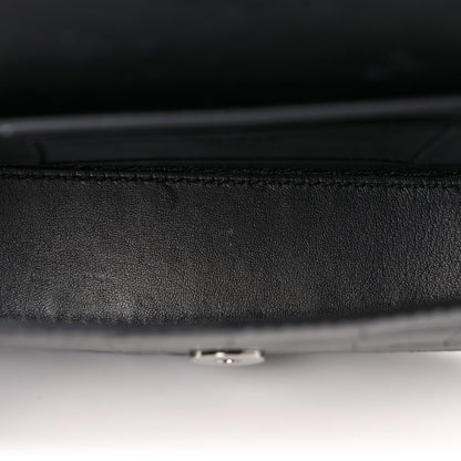 Versace Calfskin Crocodile Embossed Greca Goddess Mini Shoulder Bag Black 9 of 9