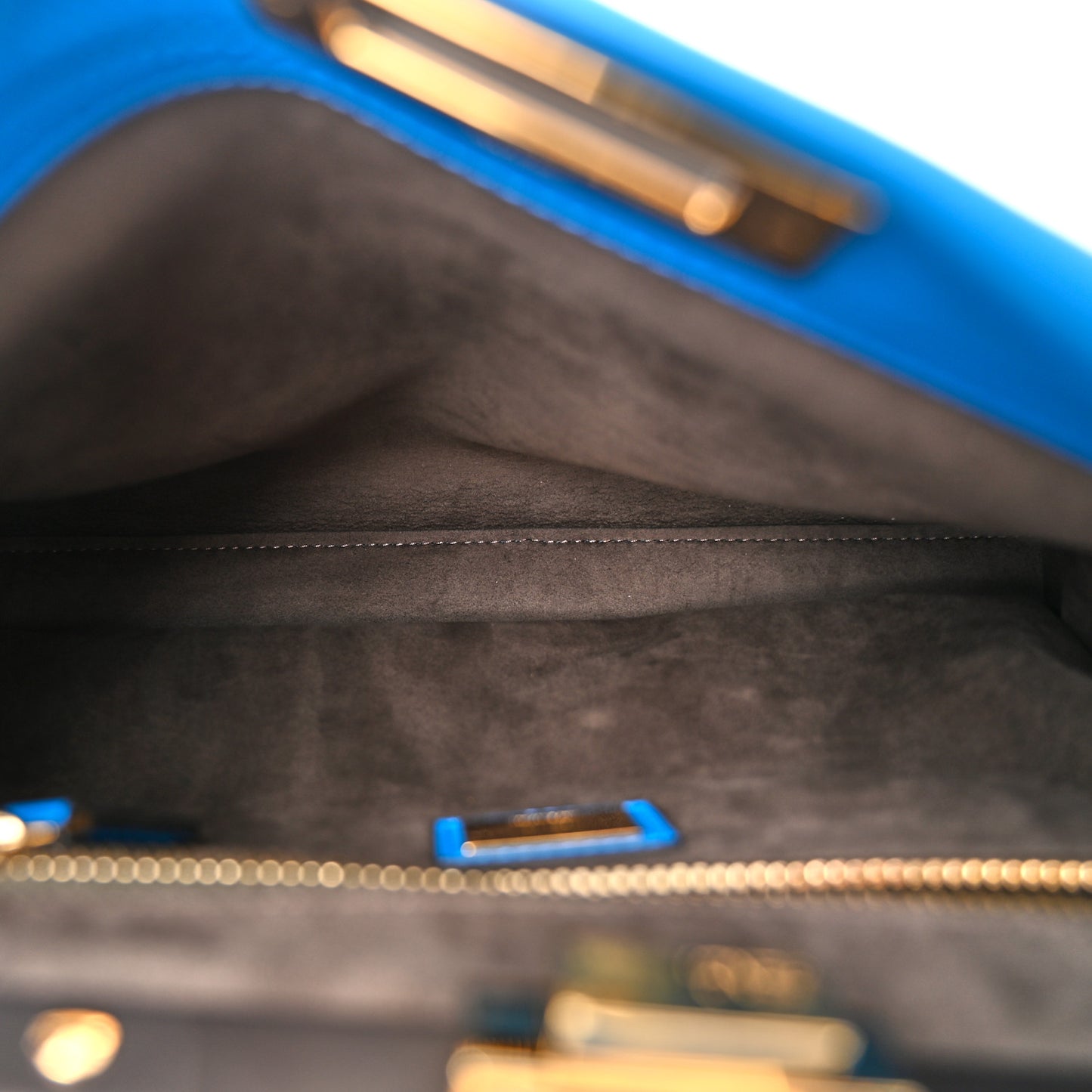 Vitello Seta Medium Peekaboo Iconic Satchel Blue Royal