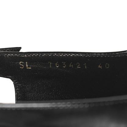 Saint Laurent Glazed Calfskin Lee Slingback Pumps 40 Black 6 of 8