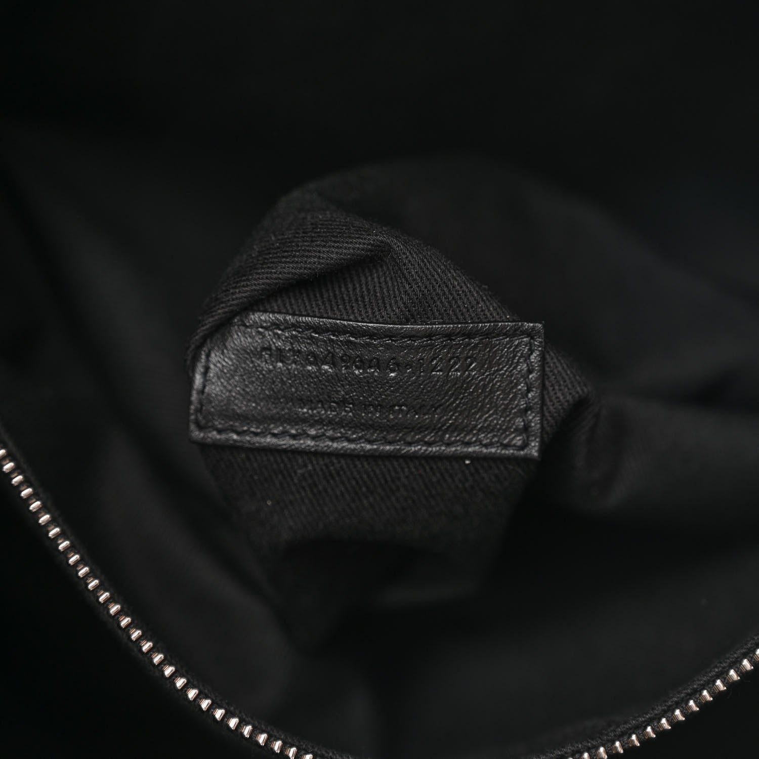 Saint Laurent Calfskin Crocodile Embossed Giant Bowling Bag Black 6 of 13