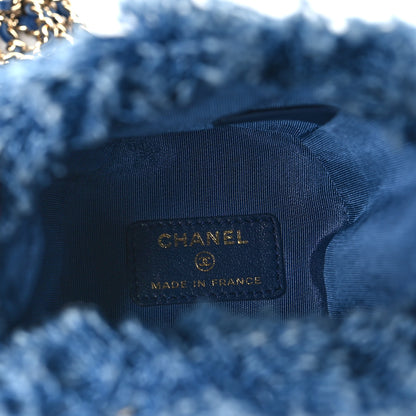 Chanel Denim Quilted Mood Mini Bucket With Chain Blue Multicolor 5 of 11