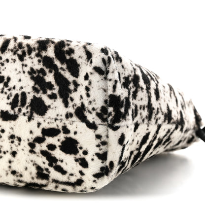 Chanel Pony Hair Printed Drawstring Clutch With Strap White Black 10 of 10