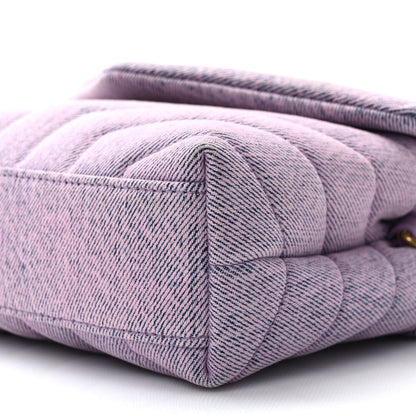 Saint Laurent Denim Y Quilted Monogram Toy Loulou Crossbody Bag Bleached Lilac 8 of 9