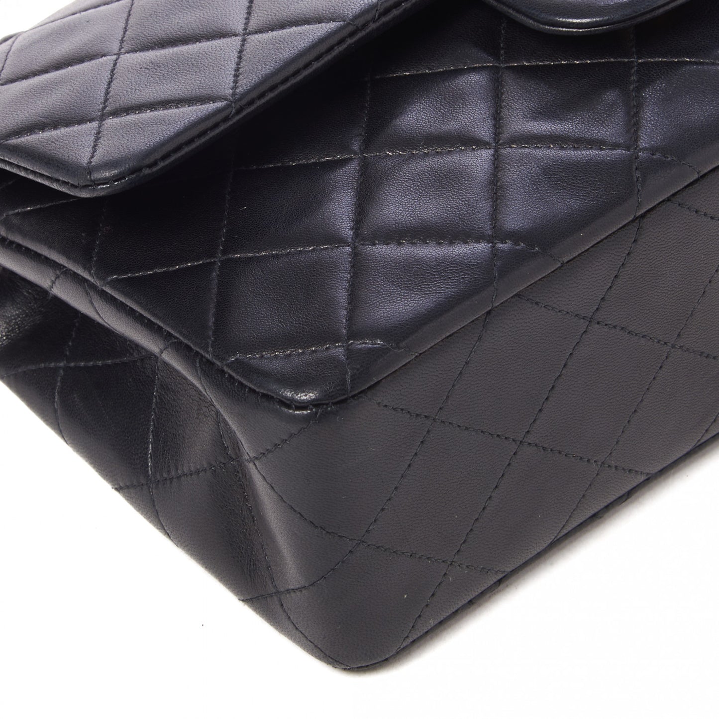 Lambskin Quilted Small Double Flap Black