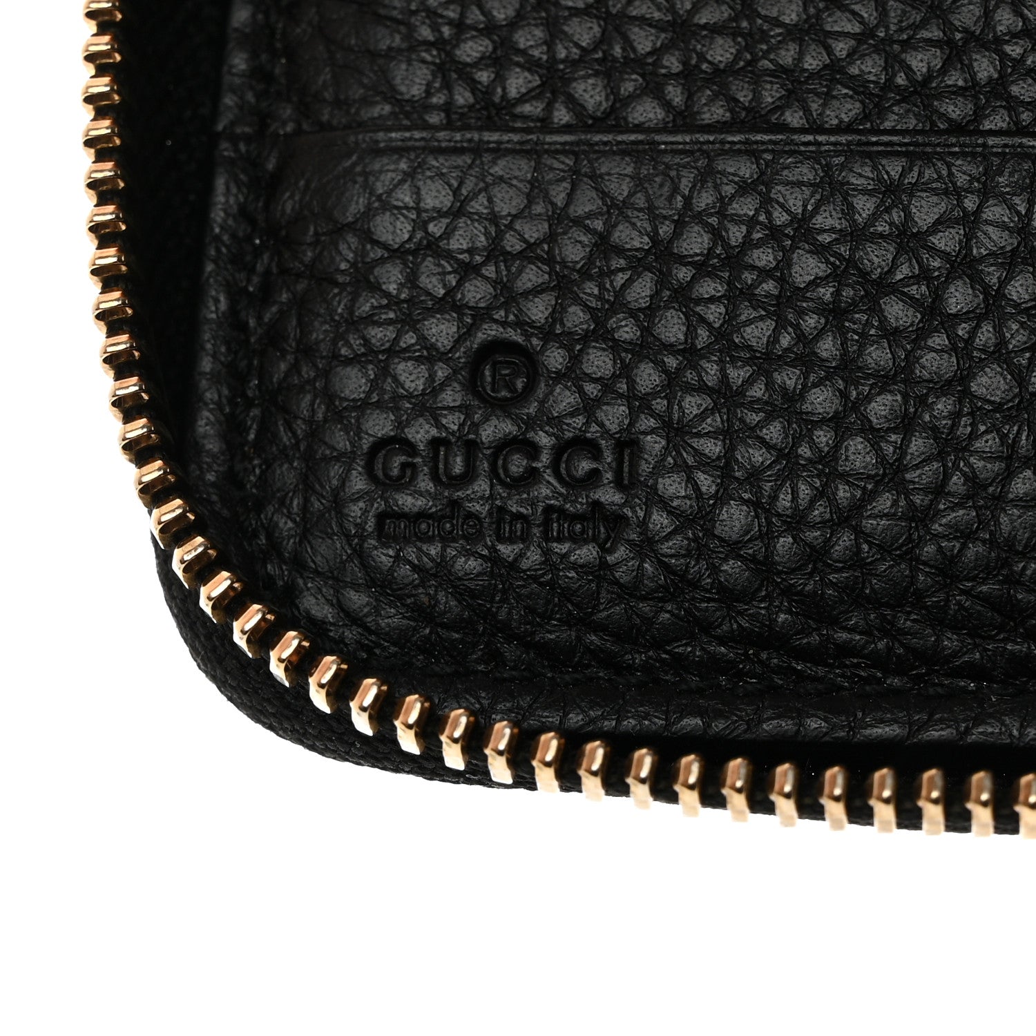 Gucci Pebbled Calfskin Medium Soho Zip Around Wallet Black 6 of 7