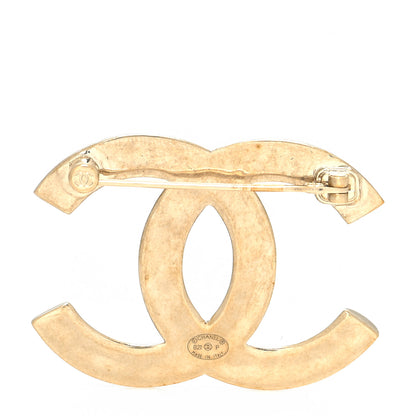 Chanel Metal Quilted CC Brooch Light Gold 2 of 3