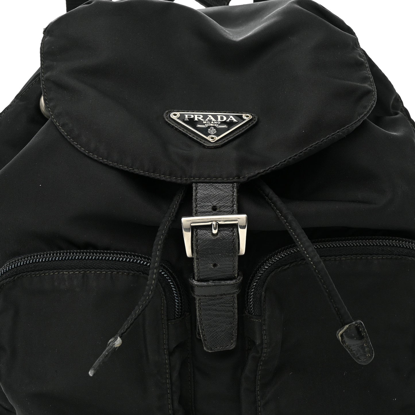 Tessuto Nylon Saffiano Small Backpack Black