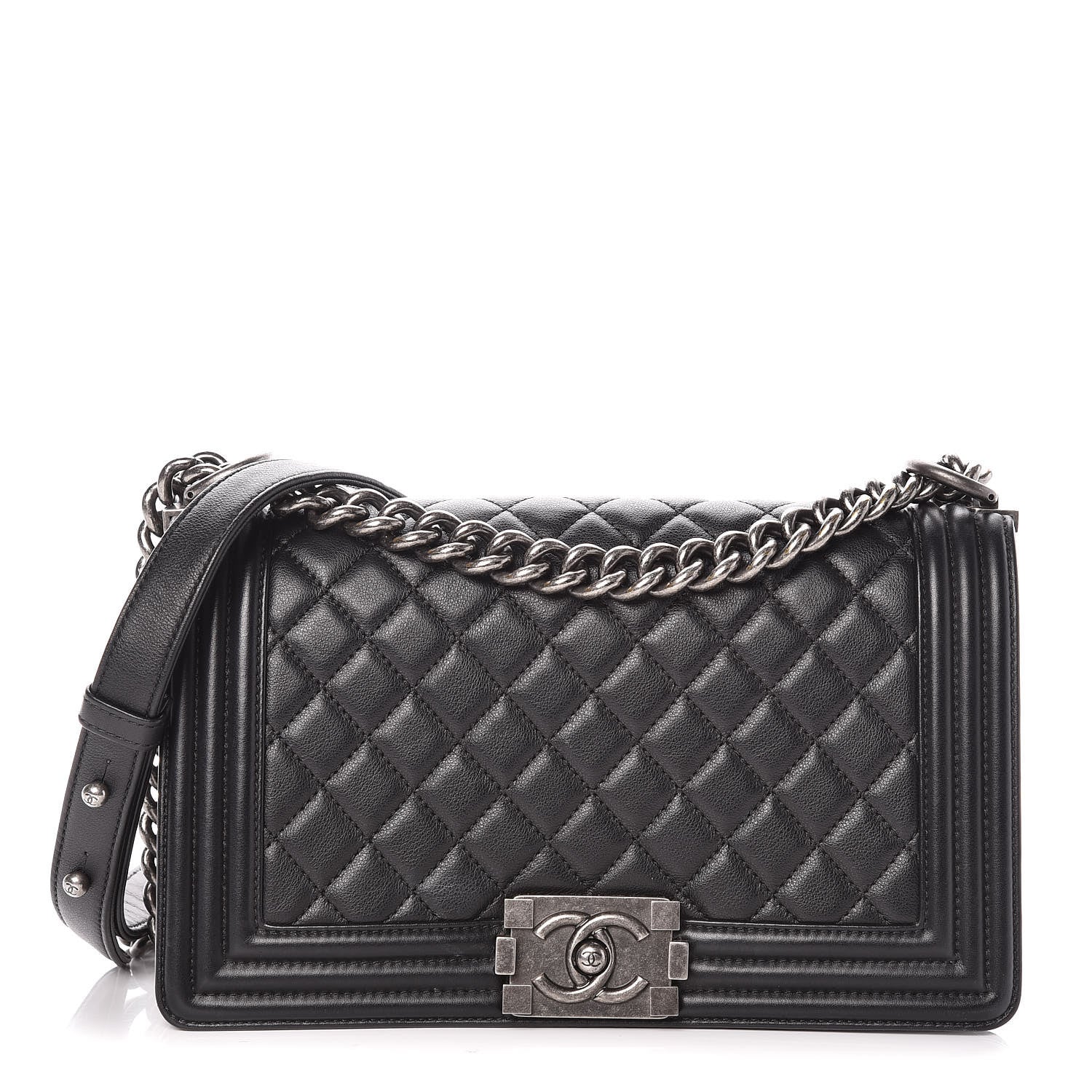 Chanel Calfskin Quilted Medium Boy Flap Black 1 of 11