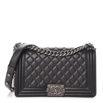 Chanel Calfskin Quilted Medium Boy Flap Black 1 of 11