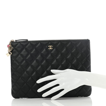 Chanel Lambskin Quilted Medium Casino Beauty CC Cosmetic Case Black 2 of 8