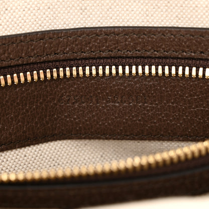 Gucci Monogram Jumbo GG Textured Dollar Calfskin Web Messenger Shoulder Bag Camel Ebony New Acero 6 of 10