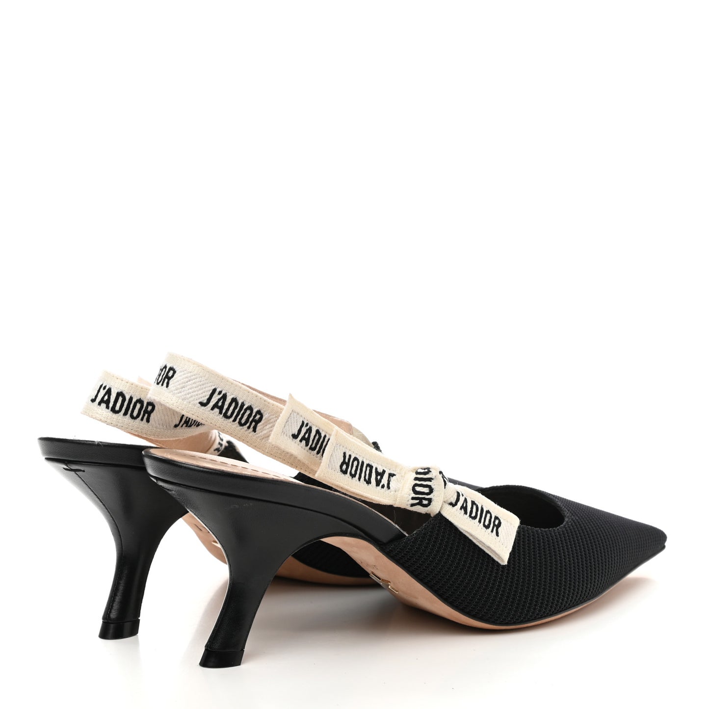 Technical Canvas Ribbon J Adior Slingback 65mm Pumps 42 Black