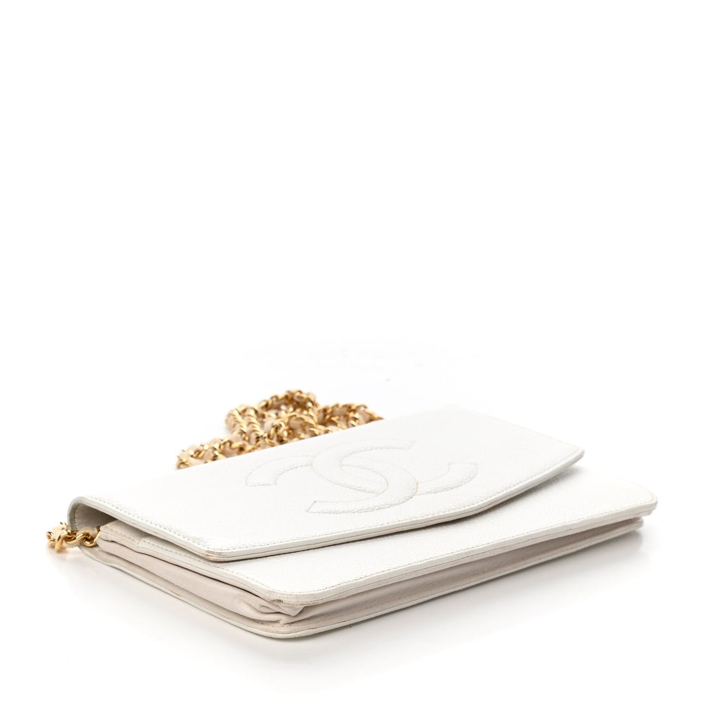 Caviar Timeless CC Wallet on Chain WOC White