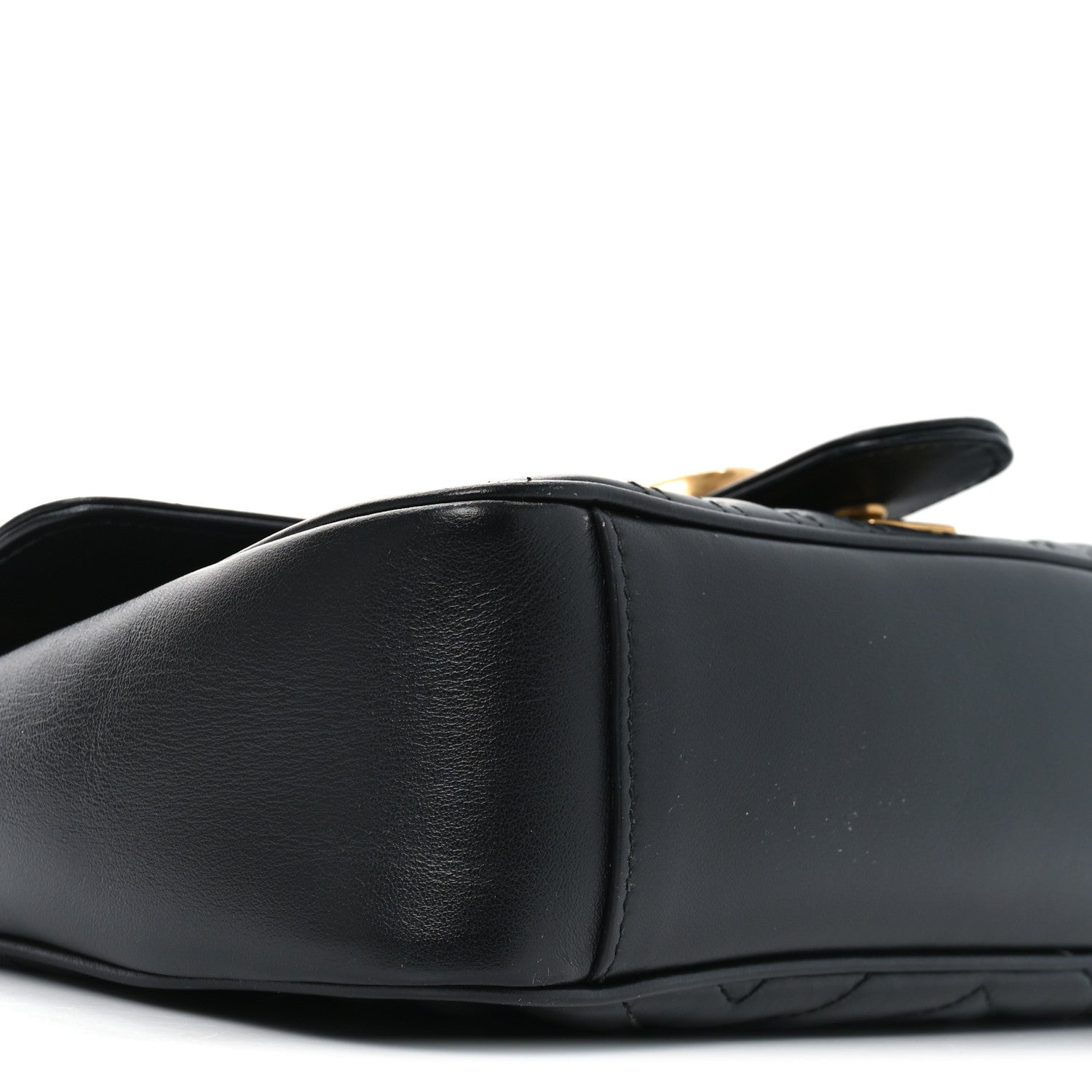 Gucci Calfskin Matelasse Small GG Marmont Shoulder Bag Black 9 of 11