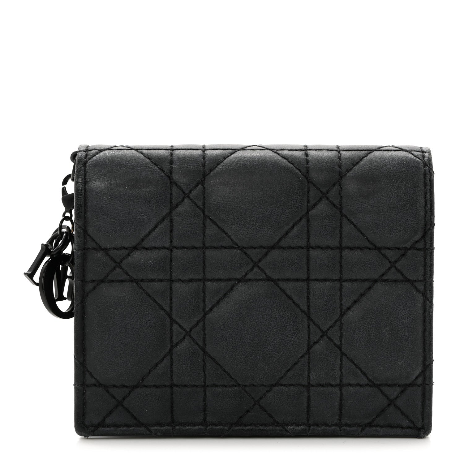 Christian Dior Ultra Matte Calfskin Small Lady Dior Flap Card Holder Black 1 of 8