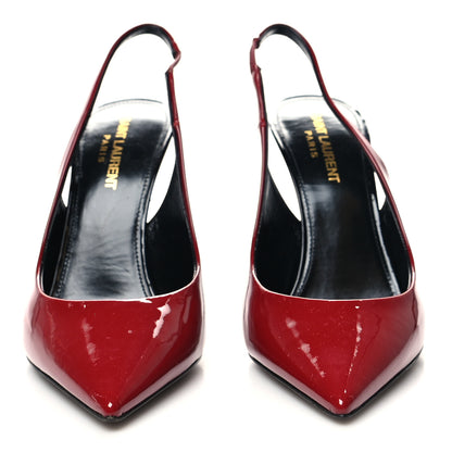 Saint Laurent Patent Calfskin Zoe 105 Slingback Pump 38 Red 2 of 9