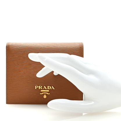 Prada Vitello Move Bi-Fold Wallet Caramel 2 of 6