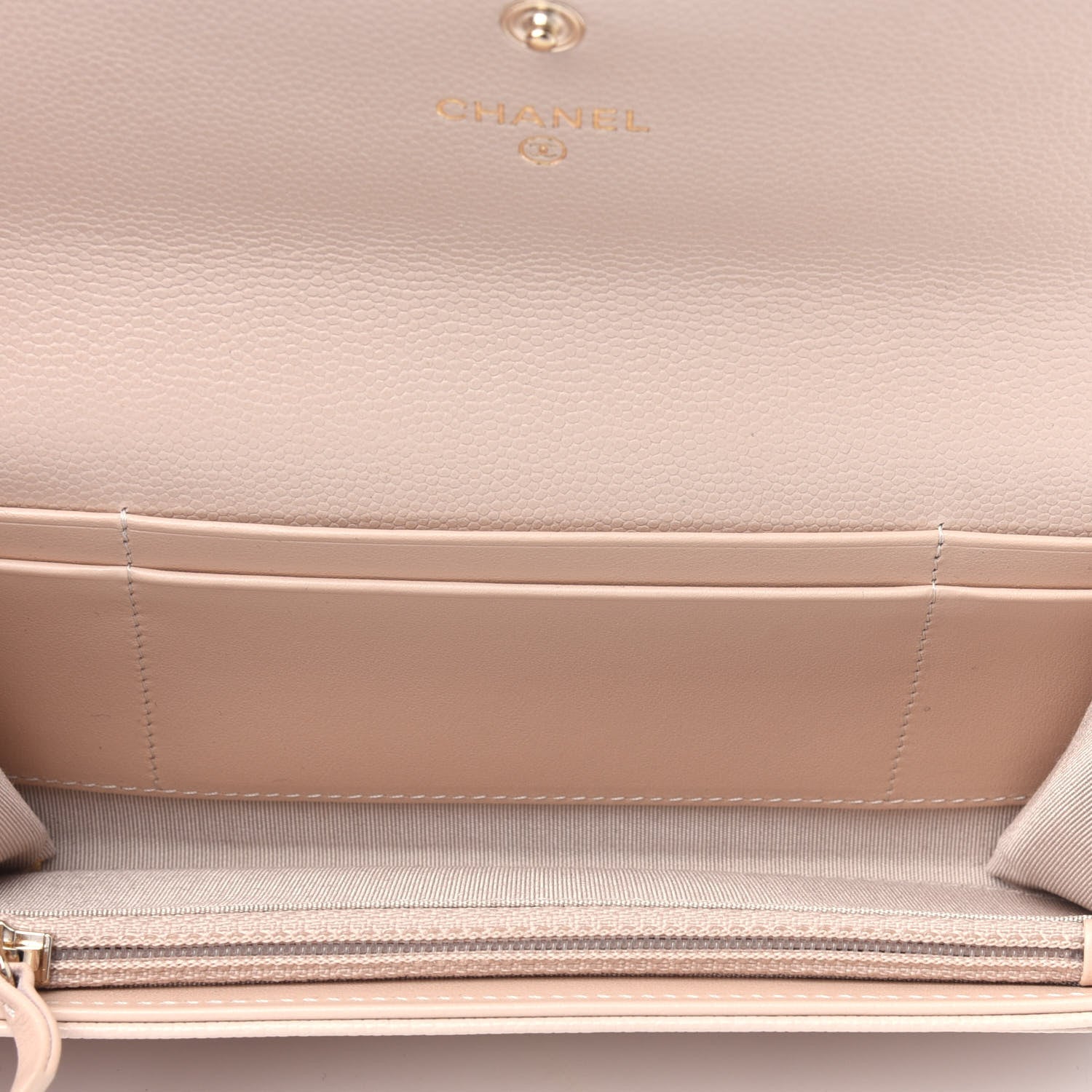 Chanel Caviar Pearl Quilted Coco Candy Wallet Beige 3 of 4