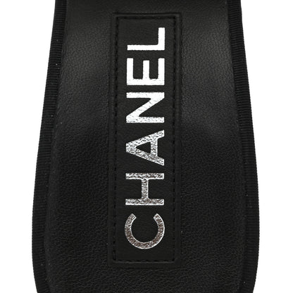 Chanel Silk Pearl Ankle Strap Sandals 37 Black White 7 of 10