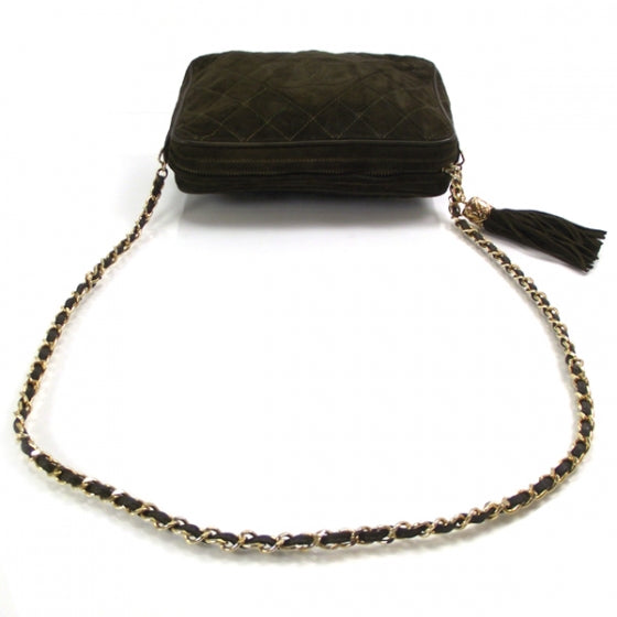 Suede Tassel Camera Bag Green