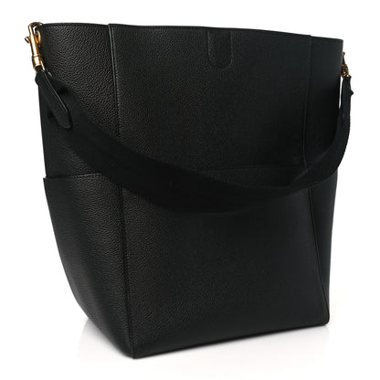 Celine Soft Grained Calfskin Sangle Bucket Bag Black 3 of 9
