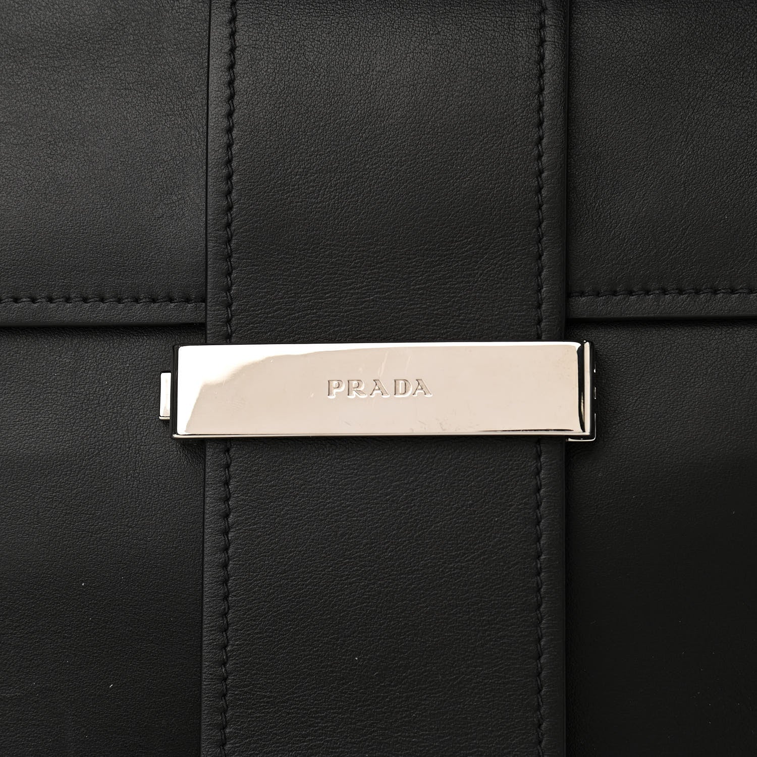 Prada City Calf Ribbon Shoulder Bag Black 7 of 10