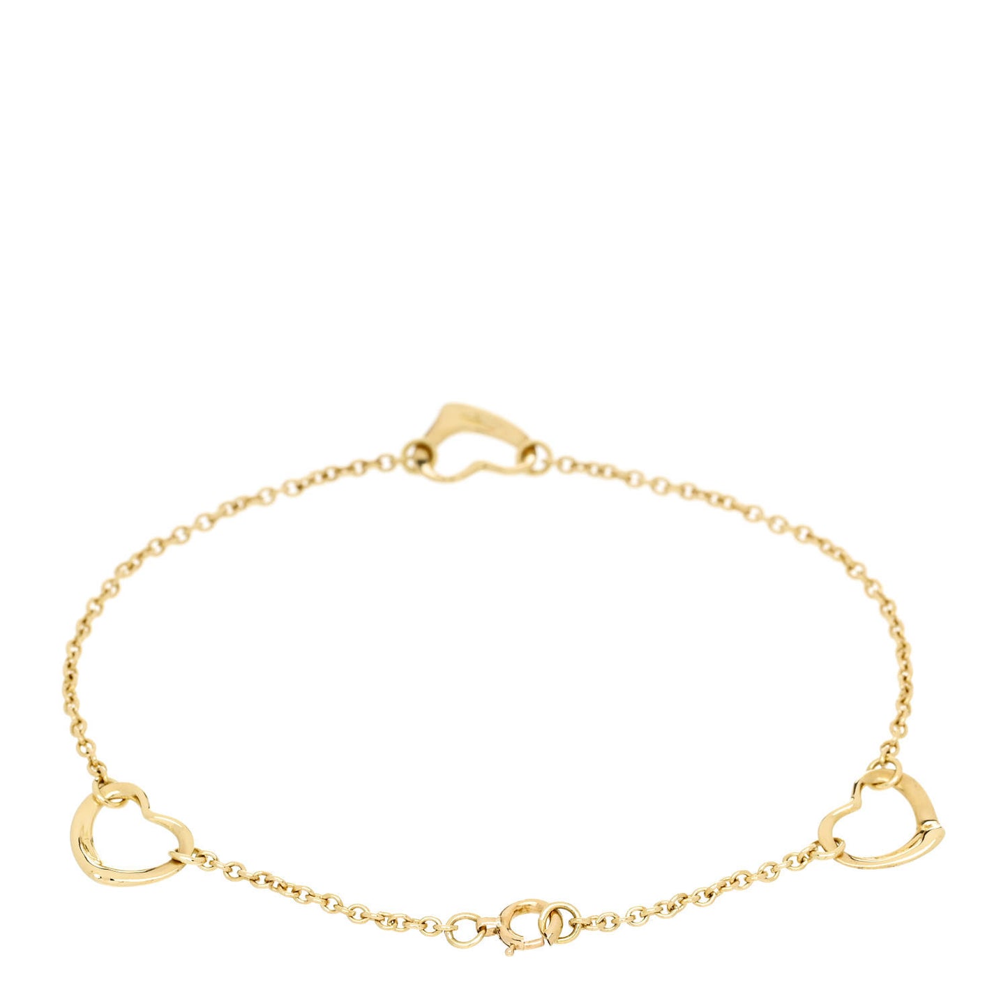 18K Yellow Gold Elsa Peretti 3 Open Heart Bracelet