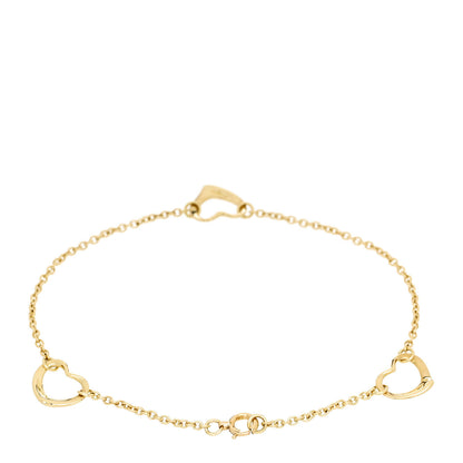 Tiffany 18K Yellow Gold Elsa Peretti 3 Open Heart Bracelet 2 of 3