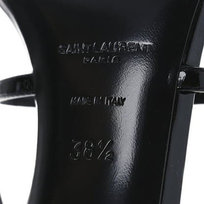 Saint Laurent Patent Cassandra 100 Ankle Strap Sandals 38.5 Black 8 of 13