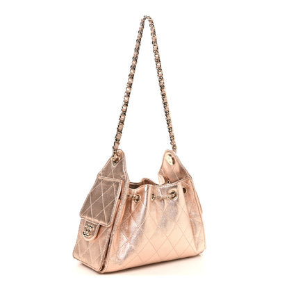 Chanel Metallic Caviar Quilted Mini Chanel 25 Handbag Copper 2 of 9