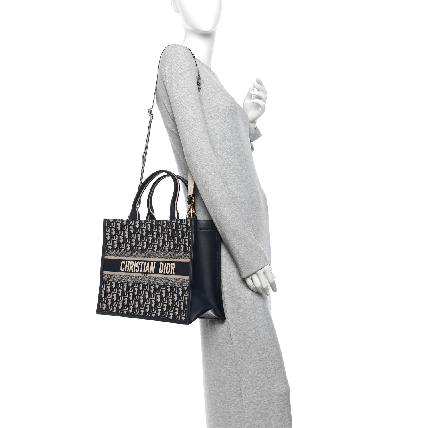 Christian Dior Oblique Calfskin Medium Book Tote With Strap Blue Multicolor 2 of 14