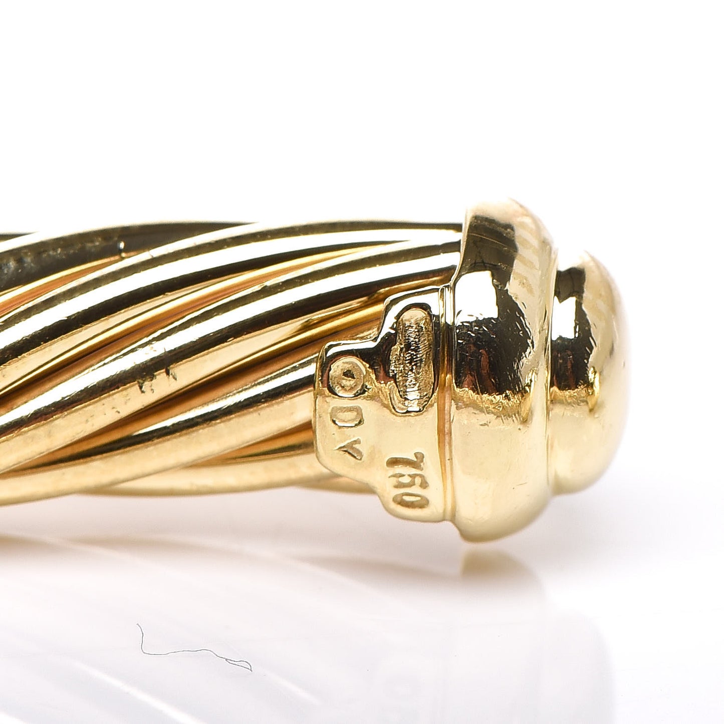 18K Yellow Gold Diamond 7mm Cable Classics Single Station Bracelet