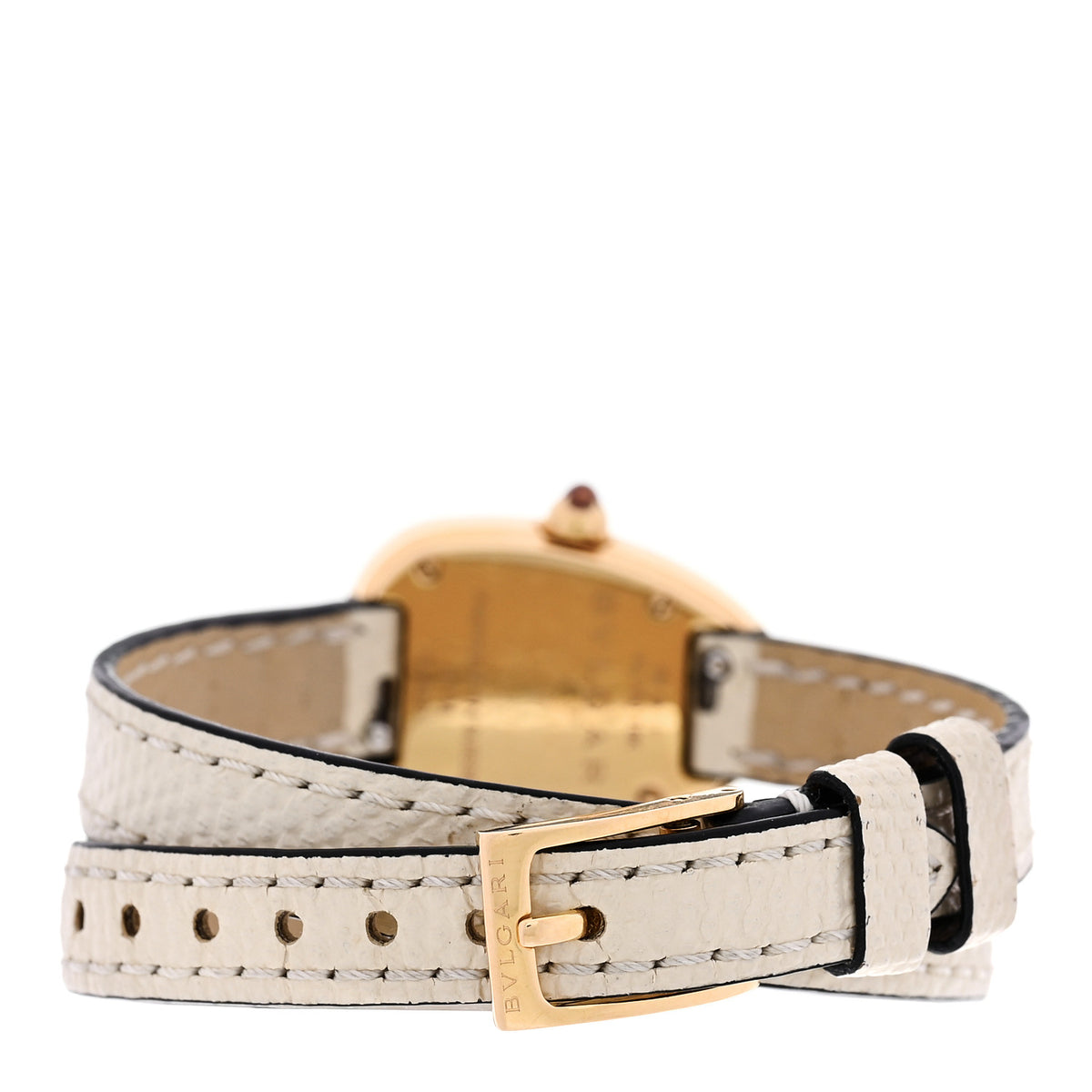 18K Rose Gold Lizard 20mm Serpenti Double Wrap Quartz Watch Green