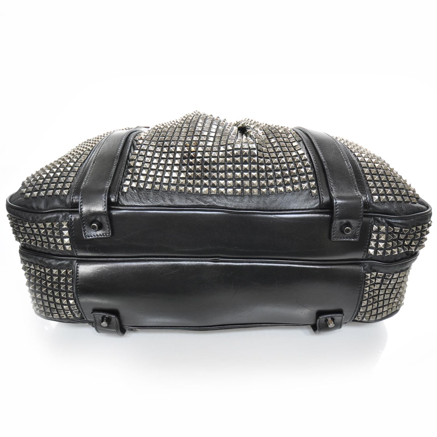 Burberry Prorsum Leather Studded Knight Satchel Black 3 of 10