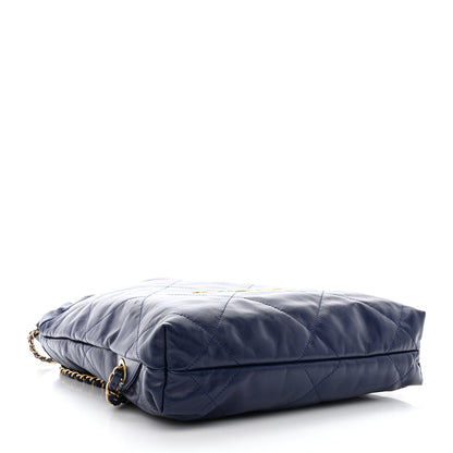 Chanel Shiny Calfskin Quilted Chanel 22 Backpack Navy 4 of 11