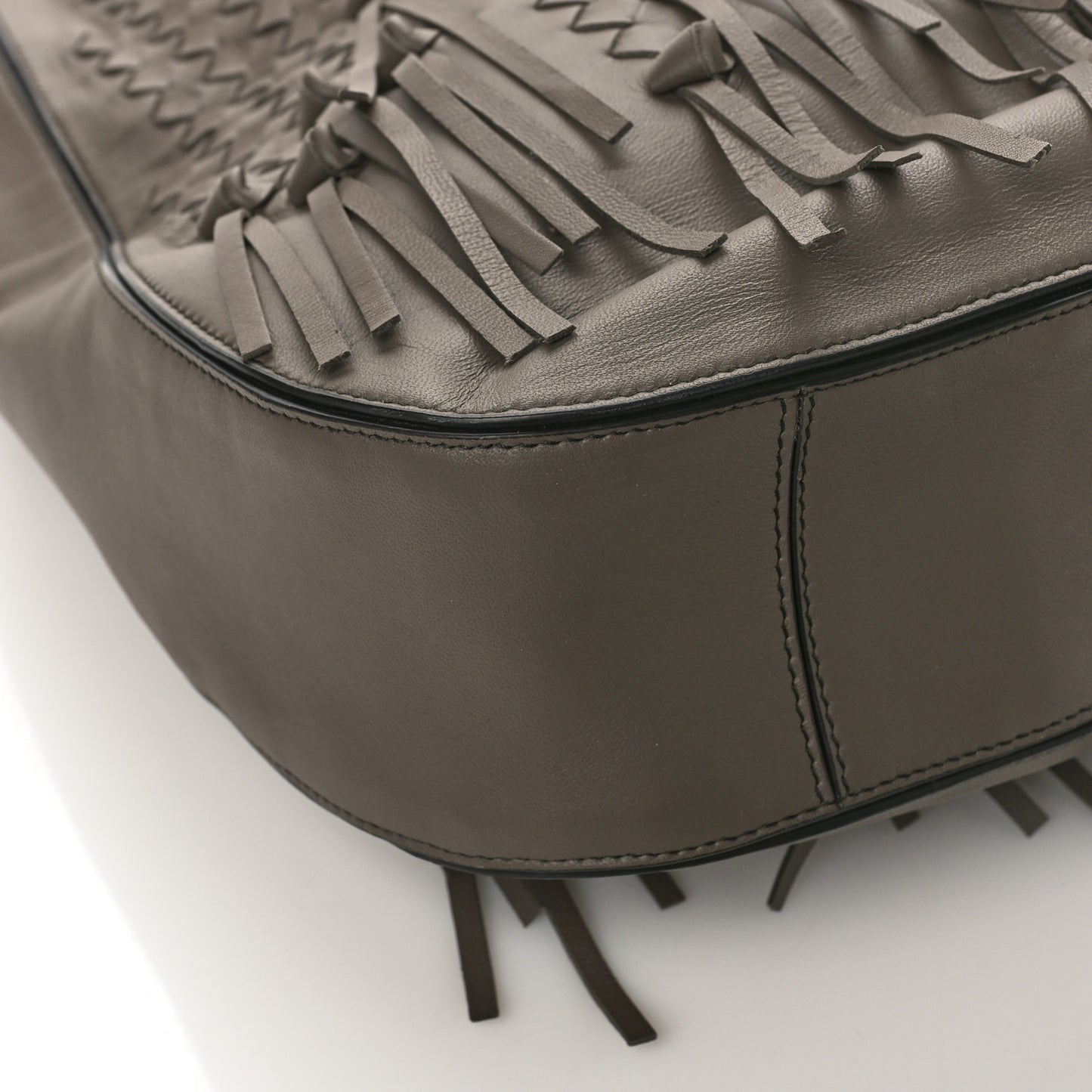 Nappa Intrecciato Fringe Large Brio Loop Hobo Brown