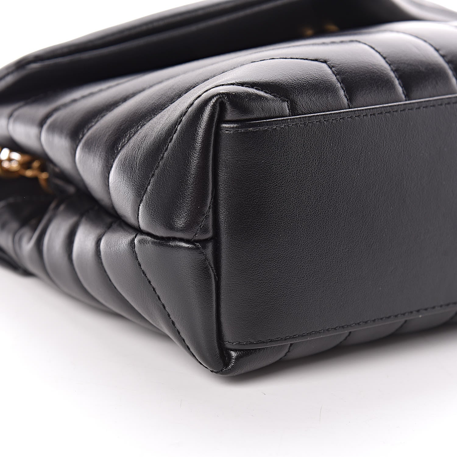 Saint Laurent Calfskin Y Quilted Monogram Small Loulou Chain Satchel Black 10 of 11