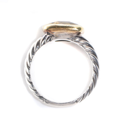 David Yurman Sterling Silver 18k Yellow Gold Champagne Citrine 10mm Noblesse Ring 54 7 5 of 6