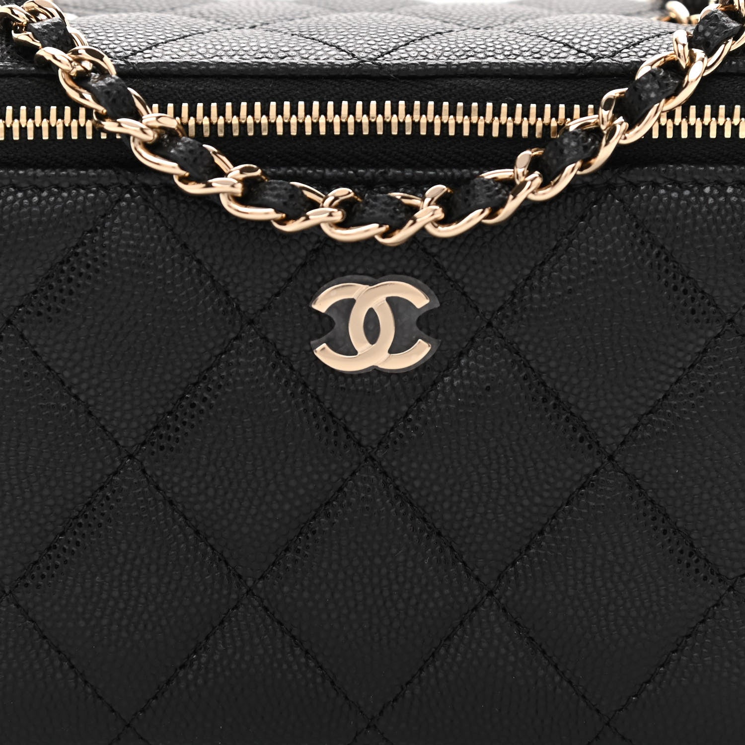 Chanel Caviar Quilted Small Vanity Case With Chain Black 8 of 10