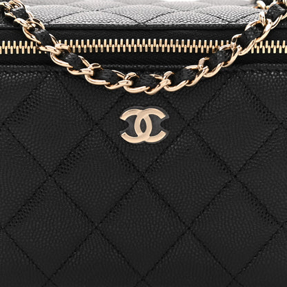 Chanel Caviar Quilted Small Vanity Case With Chain Black 8 of 10