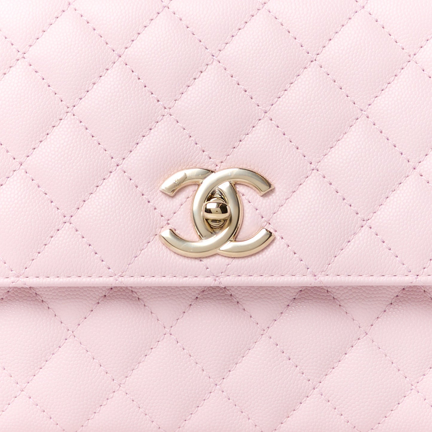 Caviar Quilted Small Coco Handle Flap Light Pink