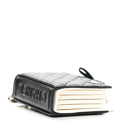 Chanel Lambskin Quilted Book Card Holder on Chain Black 4 of 10