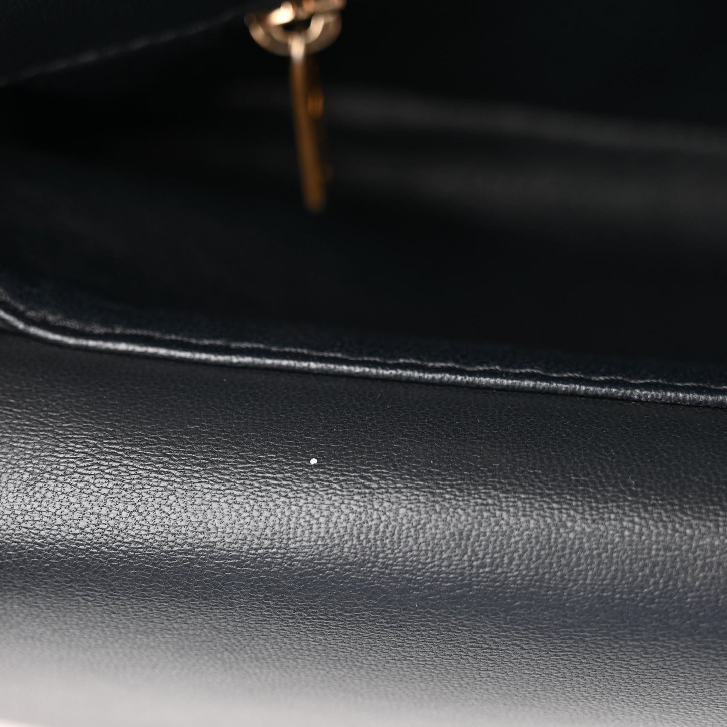 Lambskin Quilted Small CC Chic Flap Grey Dark Navy