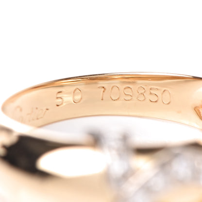 Cartier 18K Yellow Gold Diamond Logo Double C Ring 50 5.25 6 of 6