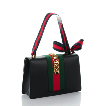 Gucci Calfskin Small Sylvie Shoulder Bag Black 3 of 8